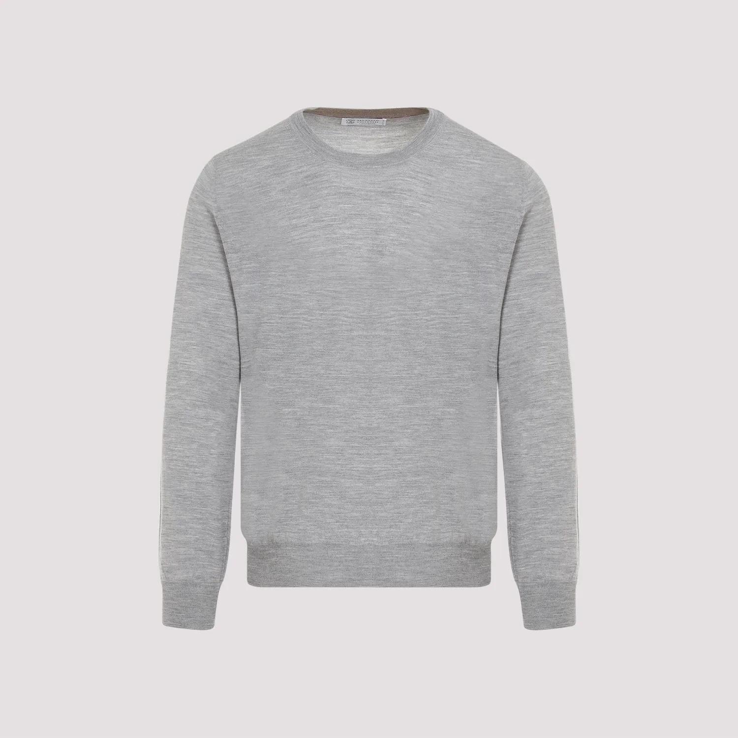 BRUNELLO CUCINELLI Men's Grey Cashmere Sweater for FW23