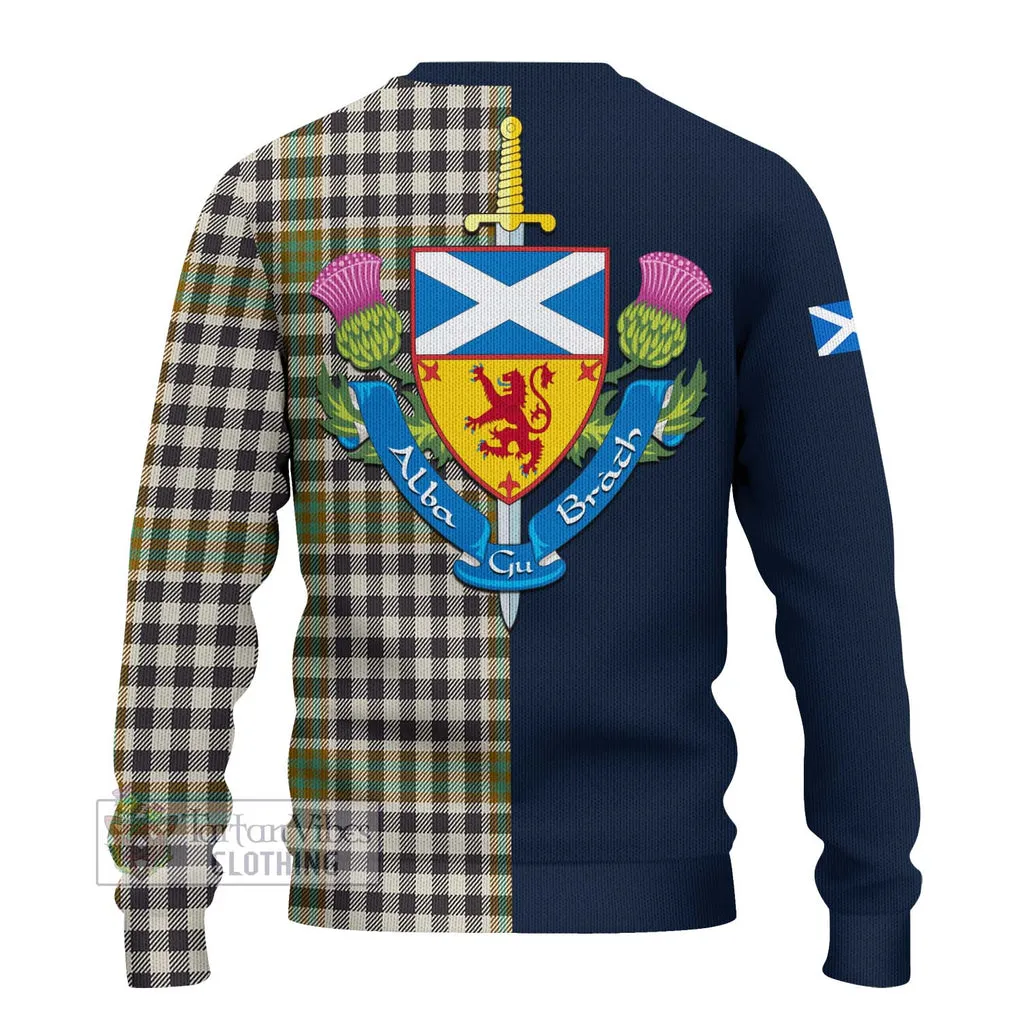 Burns Check Tartan Ugly Sweater with Scottish Lion Royal Arm Half Style