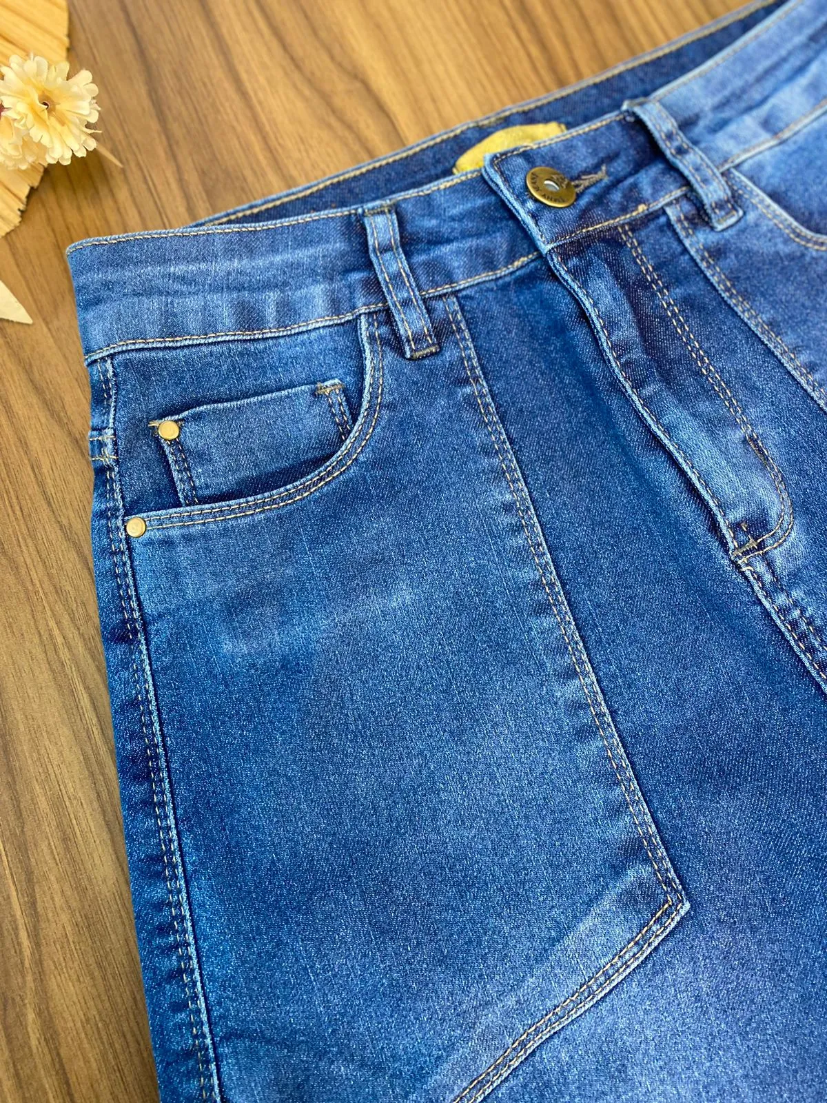 Calça Jeans Reta Bolsos 7481/1015 (7/A)