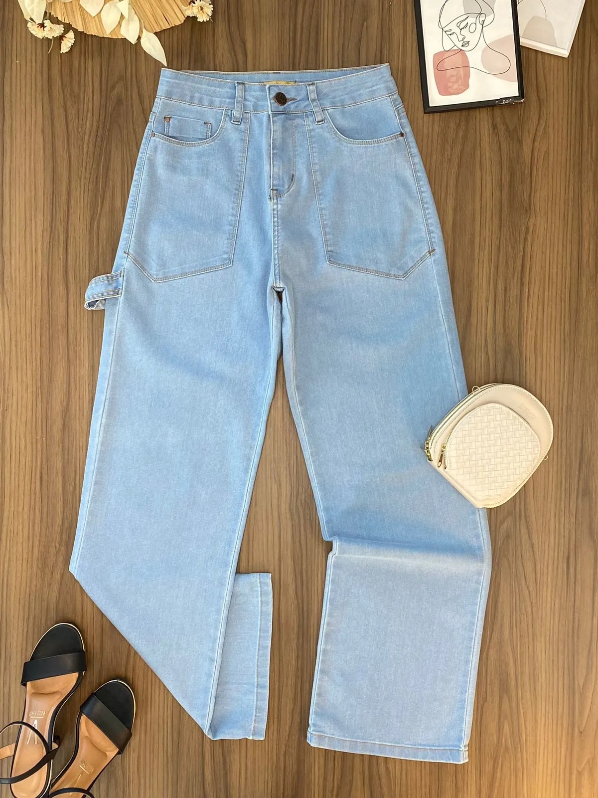 Calça Jeans Reta Bolsos 7481/1015 (7/A)