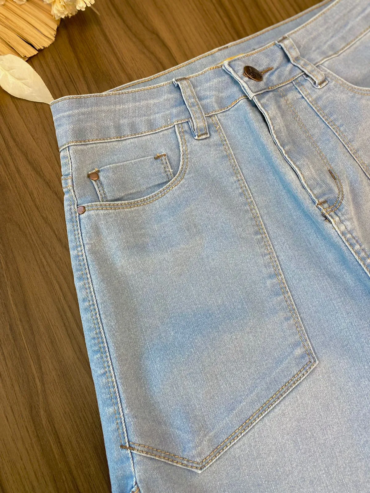 Calça Jeans Reta Bolsos 7481/1015 (7/A)