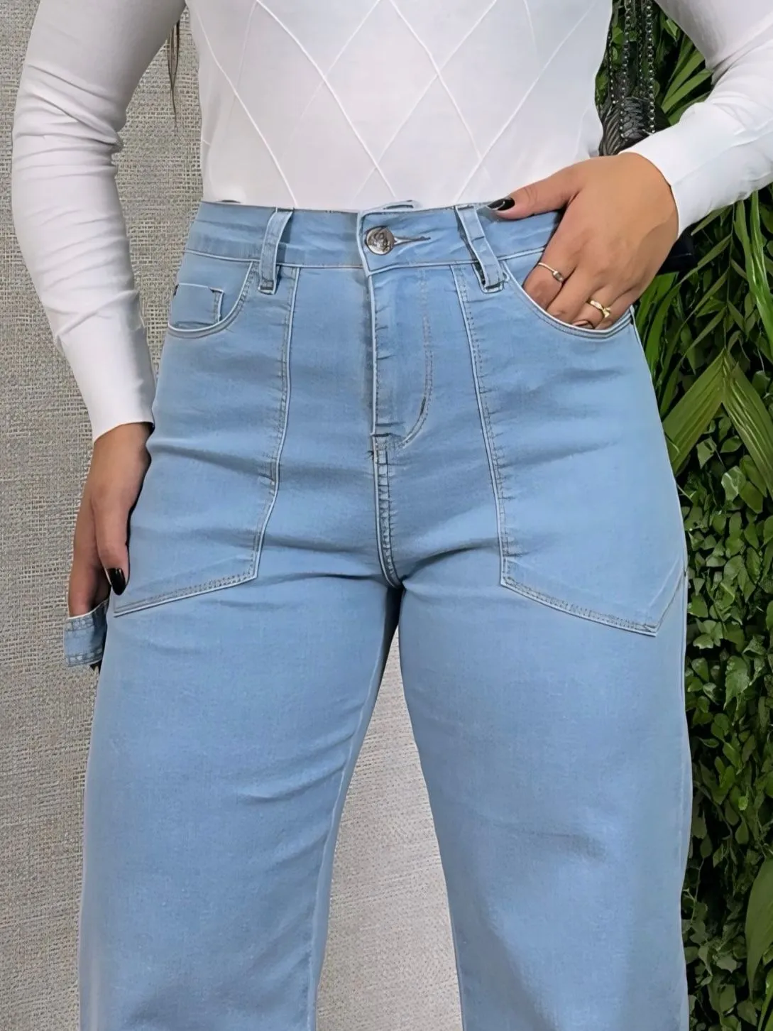 Calça Jeans Reta Bolsos 7481/1015 (7/A)