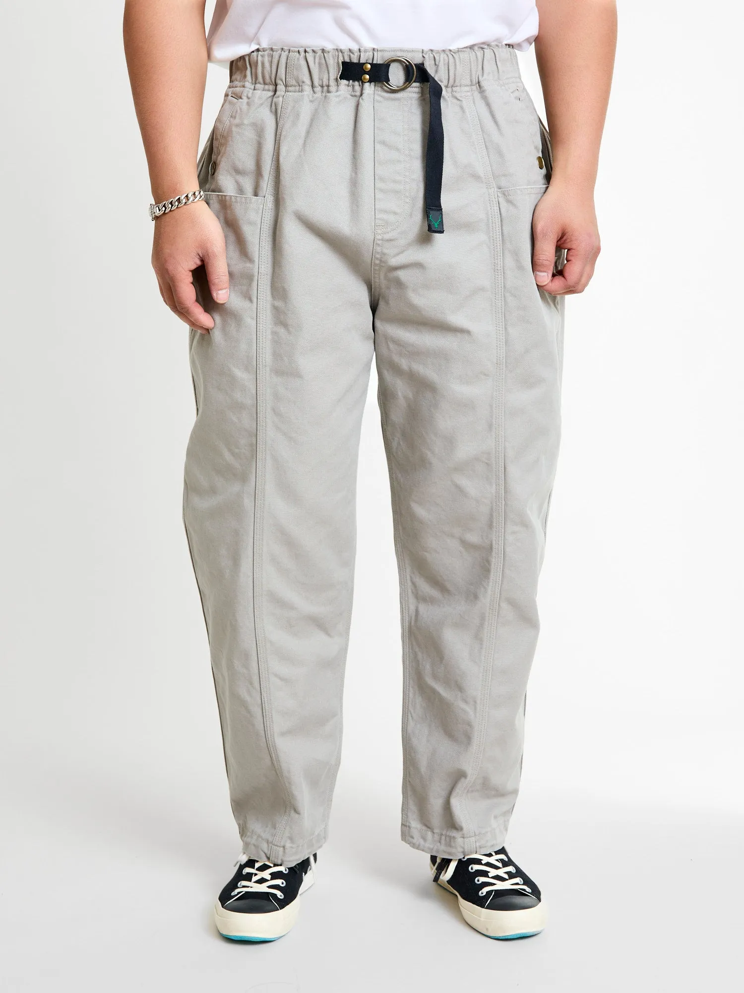 Canvas Belted C.S Pant in Grey