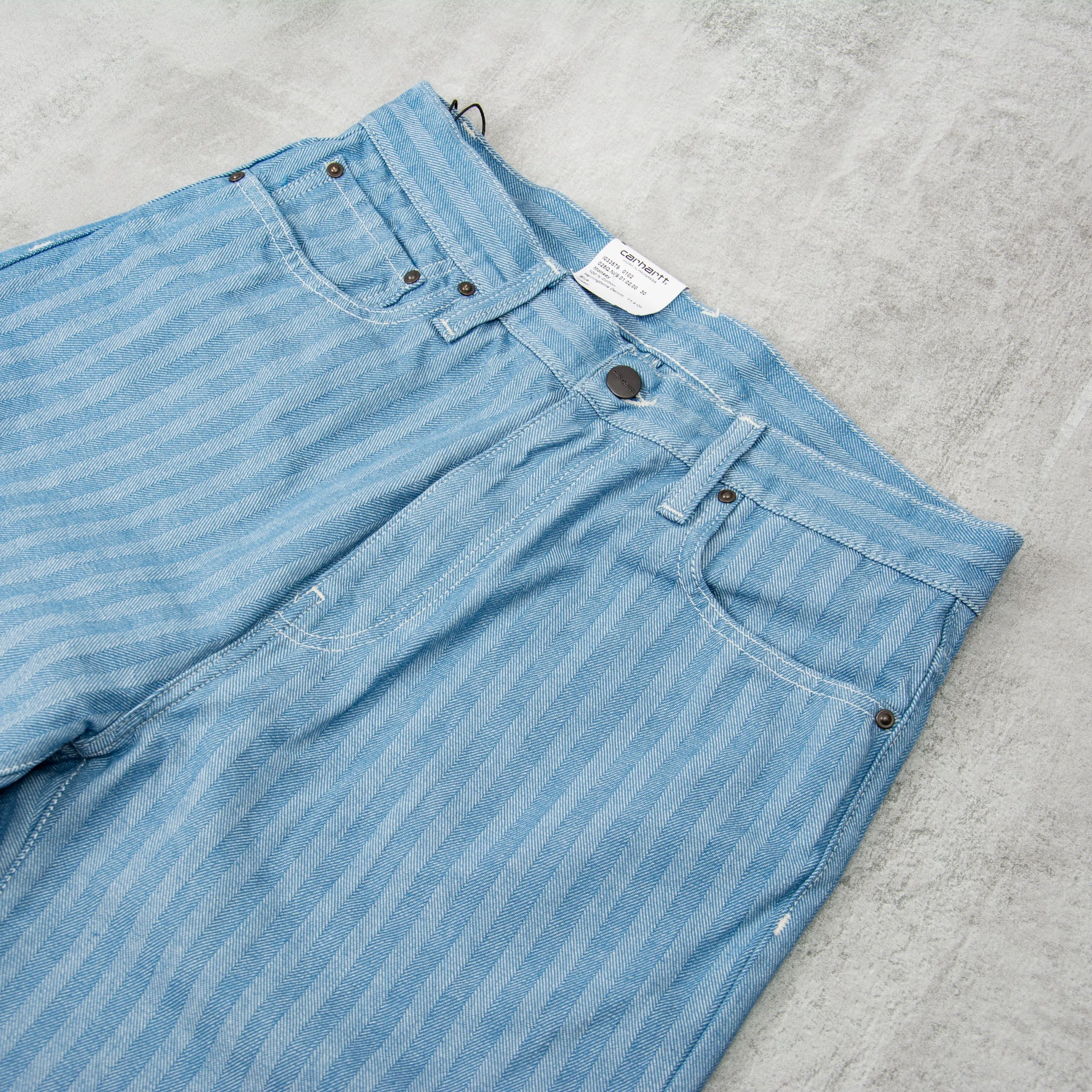 Carhartt WIP Menard Pant Herringbone Denim - Blue Rinsed