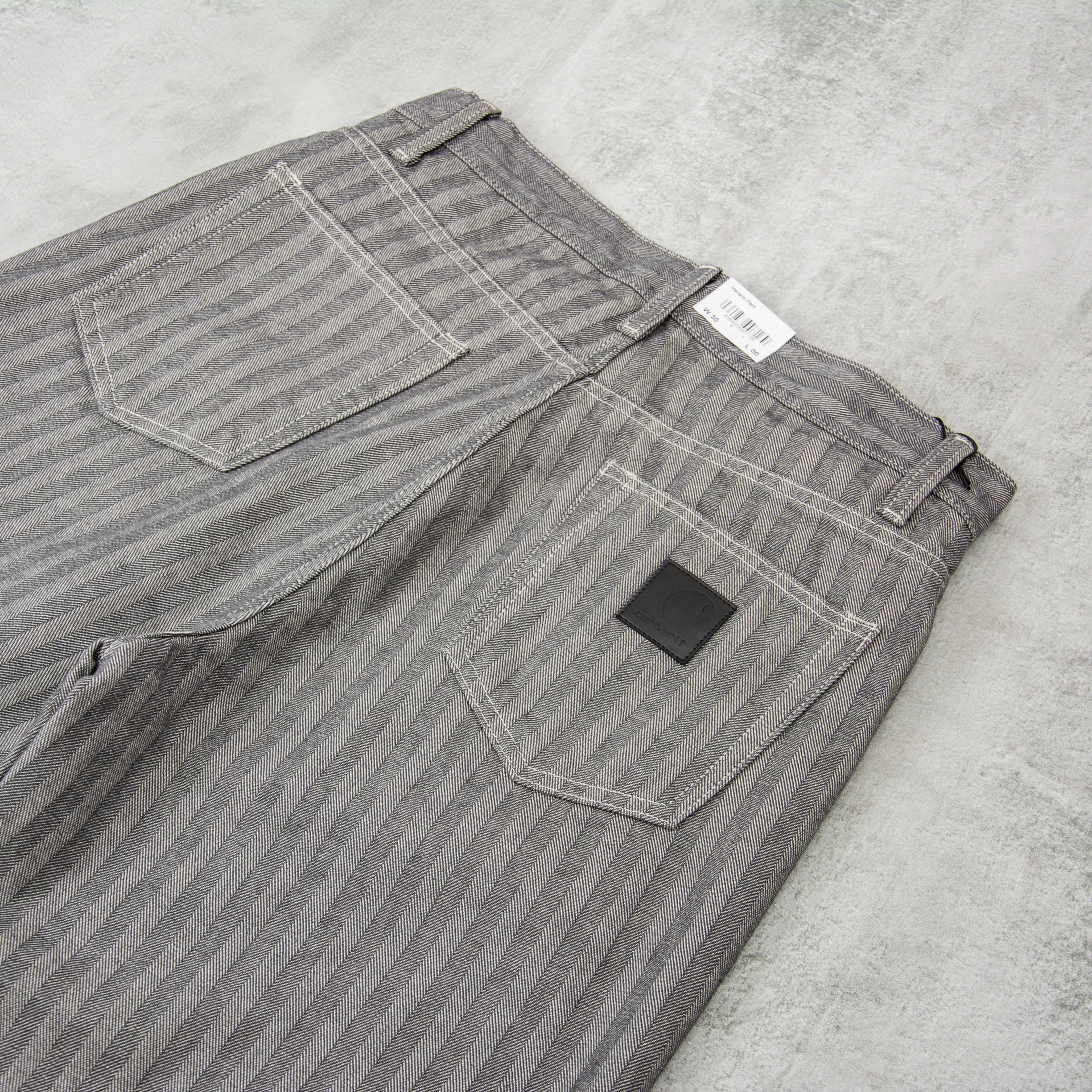 Carhartt WIP Menard Pant Herringbone Denim - Grey Rinsed