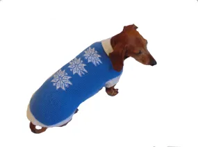 Christmas knitted sweater with snowflakes for dog