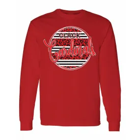 Clack Cardinals - Animal Print Stripe Circle Long Sleeve T-Shirt