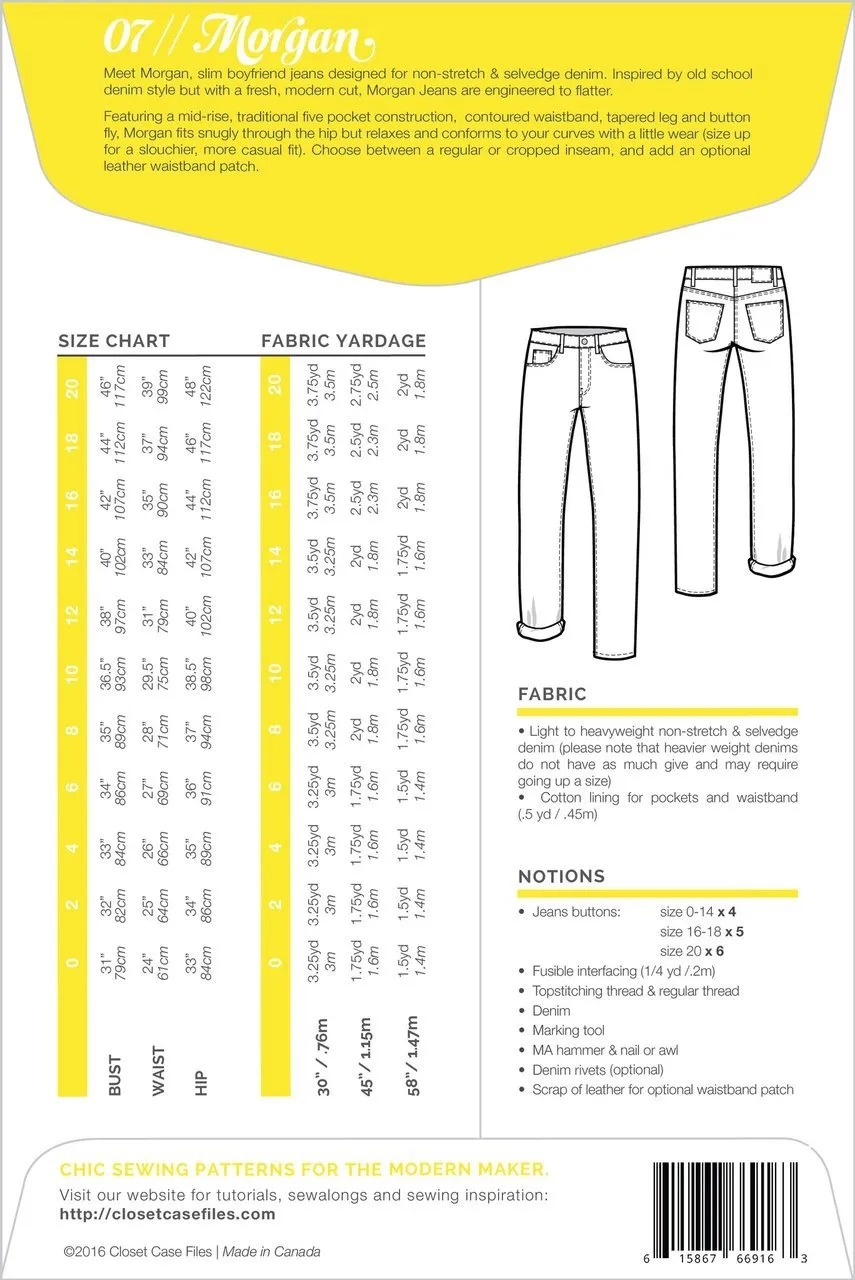 Closet Core Patterns | Morgan Non-Stretch Jeans