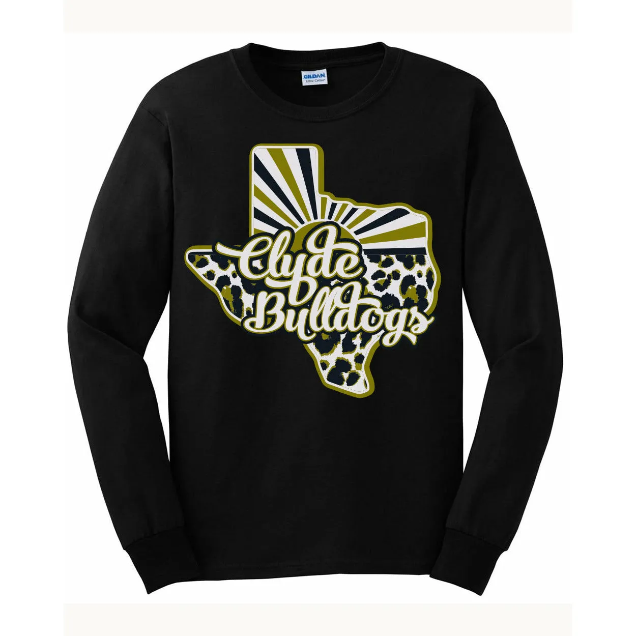 Clyde Bulldogs - Texas Sunray Long Sleeve T-Shirt