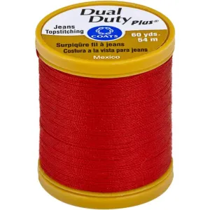 Coats Dual Duty Plus Jean & Topstitching Thread 60yd Red