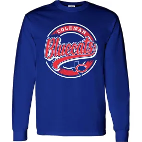 Coleman Bluecats - Circle Script Long Sleeve T-Shirt