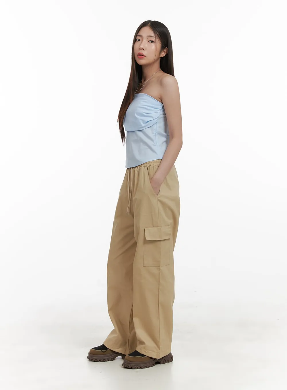 Comfy Cargo Pants (Beige) OA429