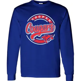 Cooper Cougars - Circle Script Long Sleeve T-Shirt