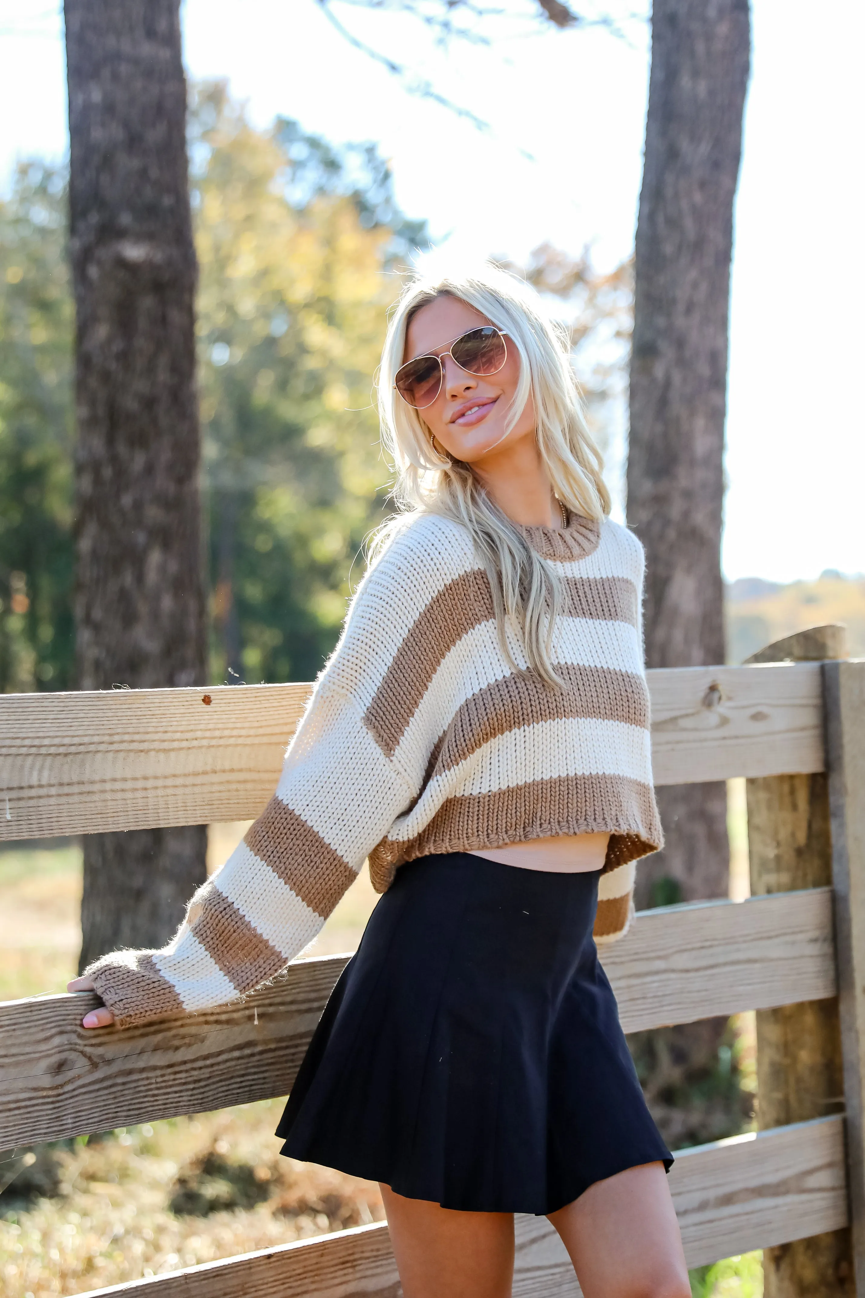 Coziest Dream Cream Striped Sweater - DOORBUSTER