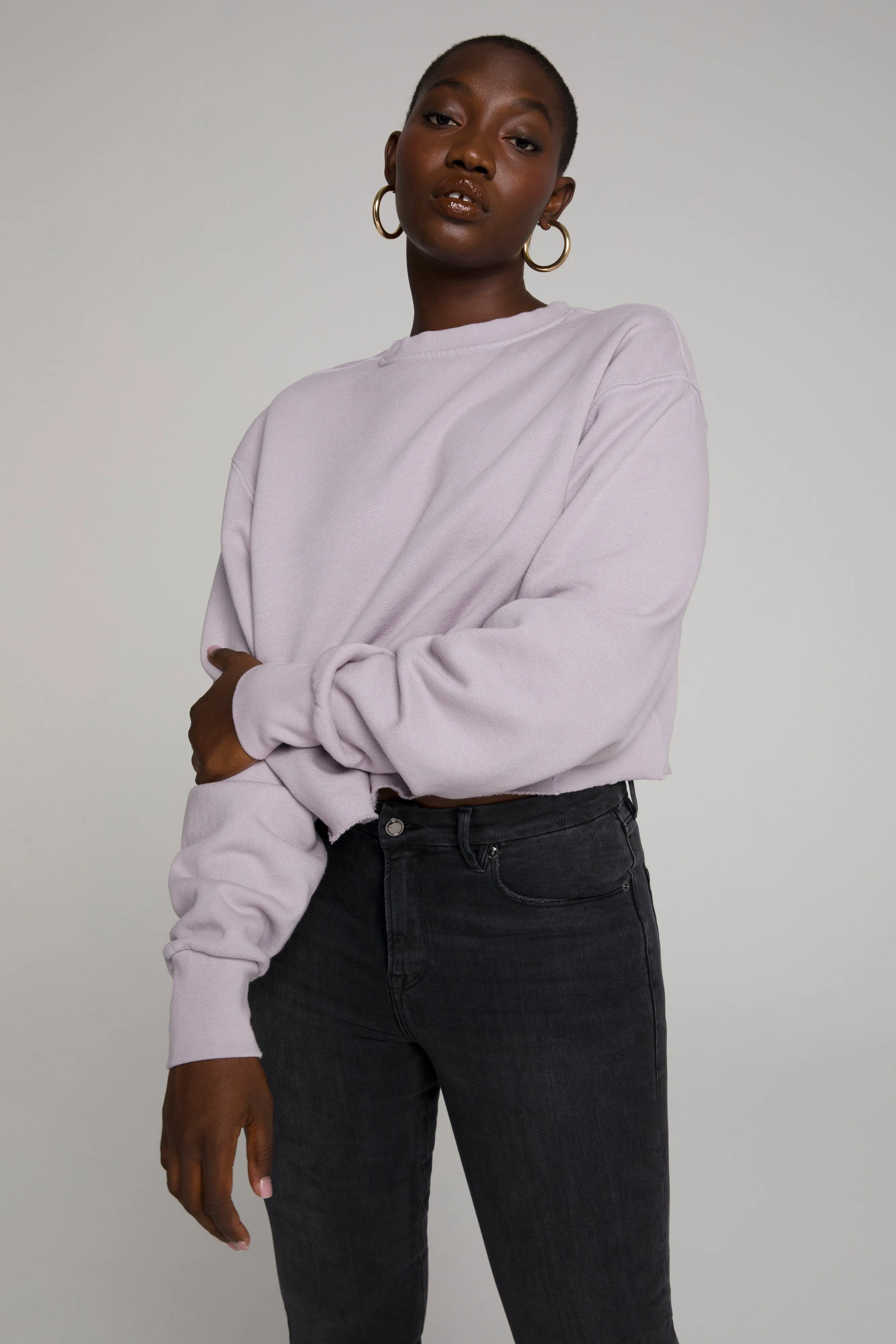 CROPPED & COOL SWEATSHIRT | LILAC001