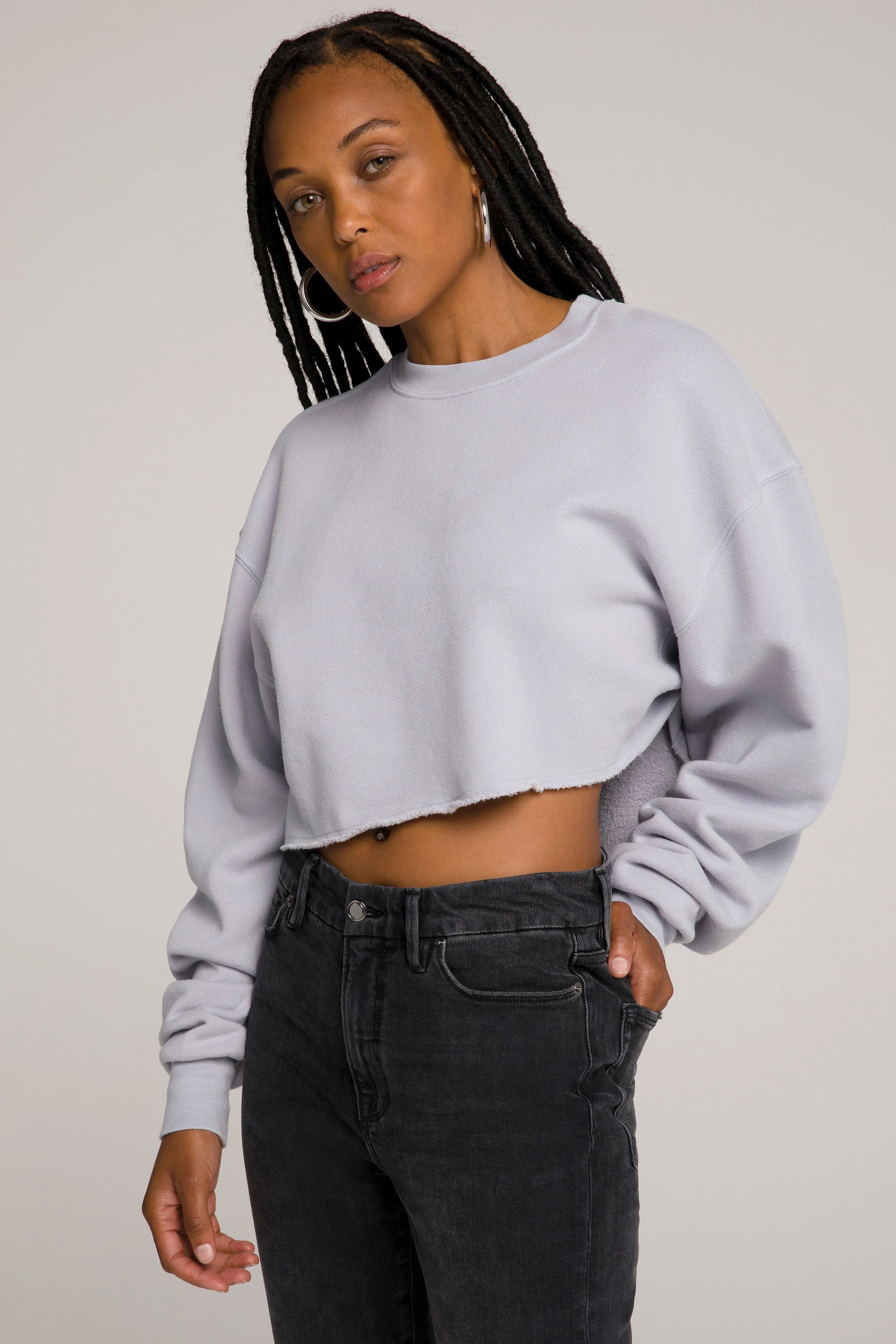 CROPPED & COOL SWEATSHIRT | LILAC001