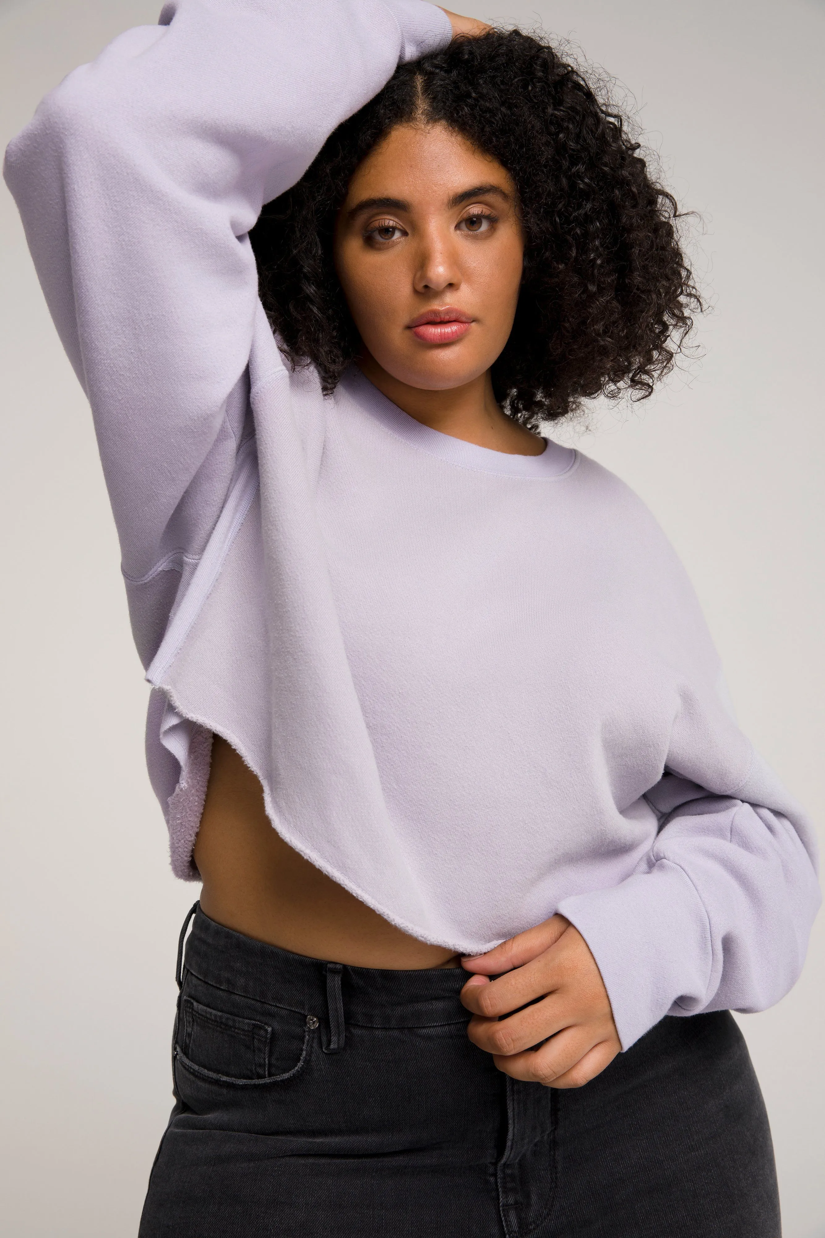 CROPPED & COOL SWEATSHIRT | LILAC001