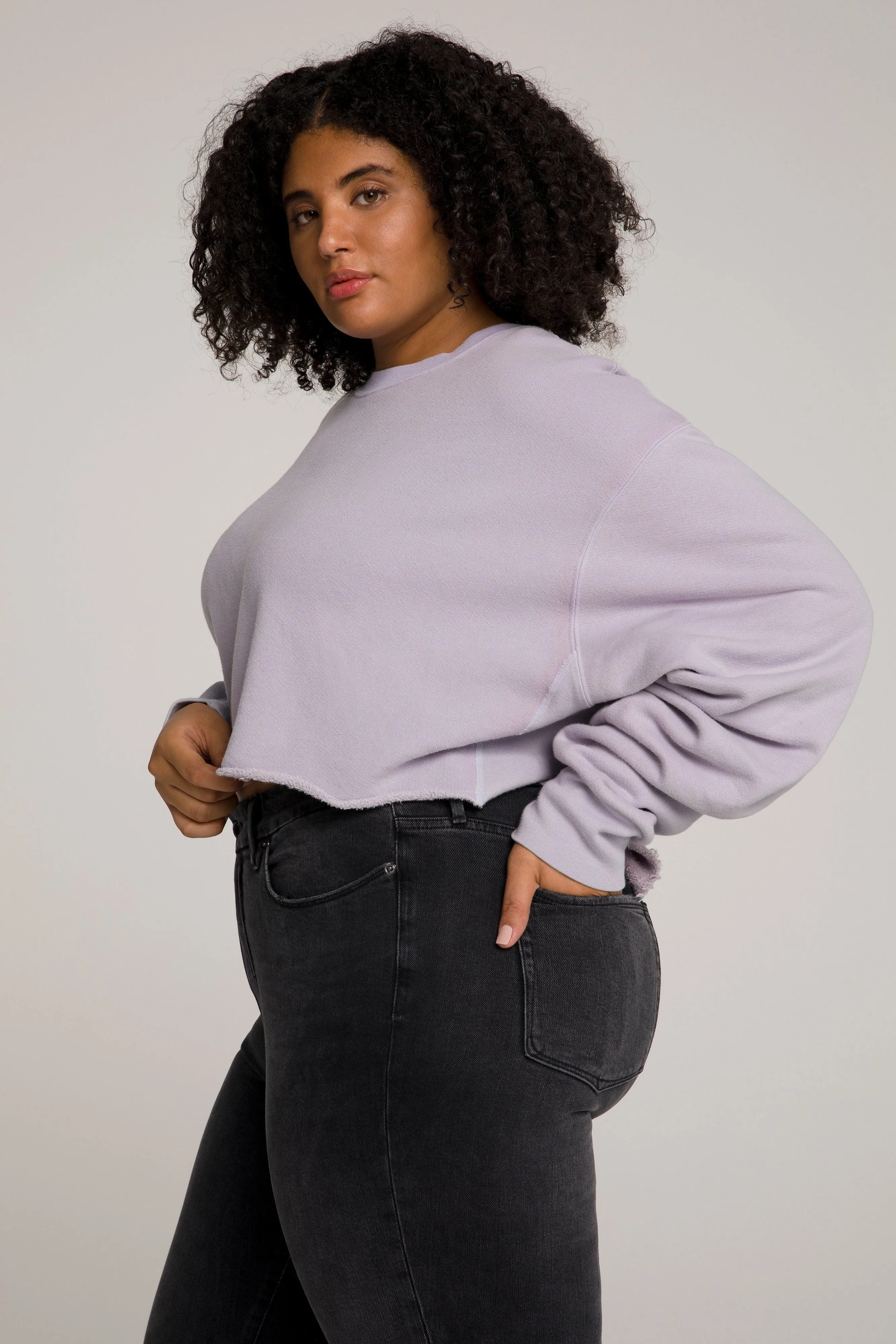 CROPPED & COOL SWEATSHIRT | LILAC001