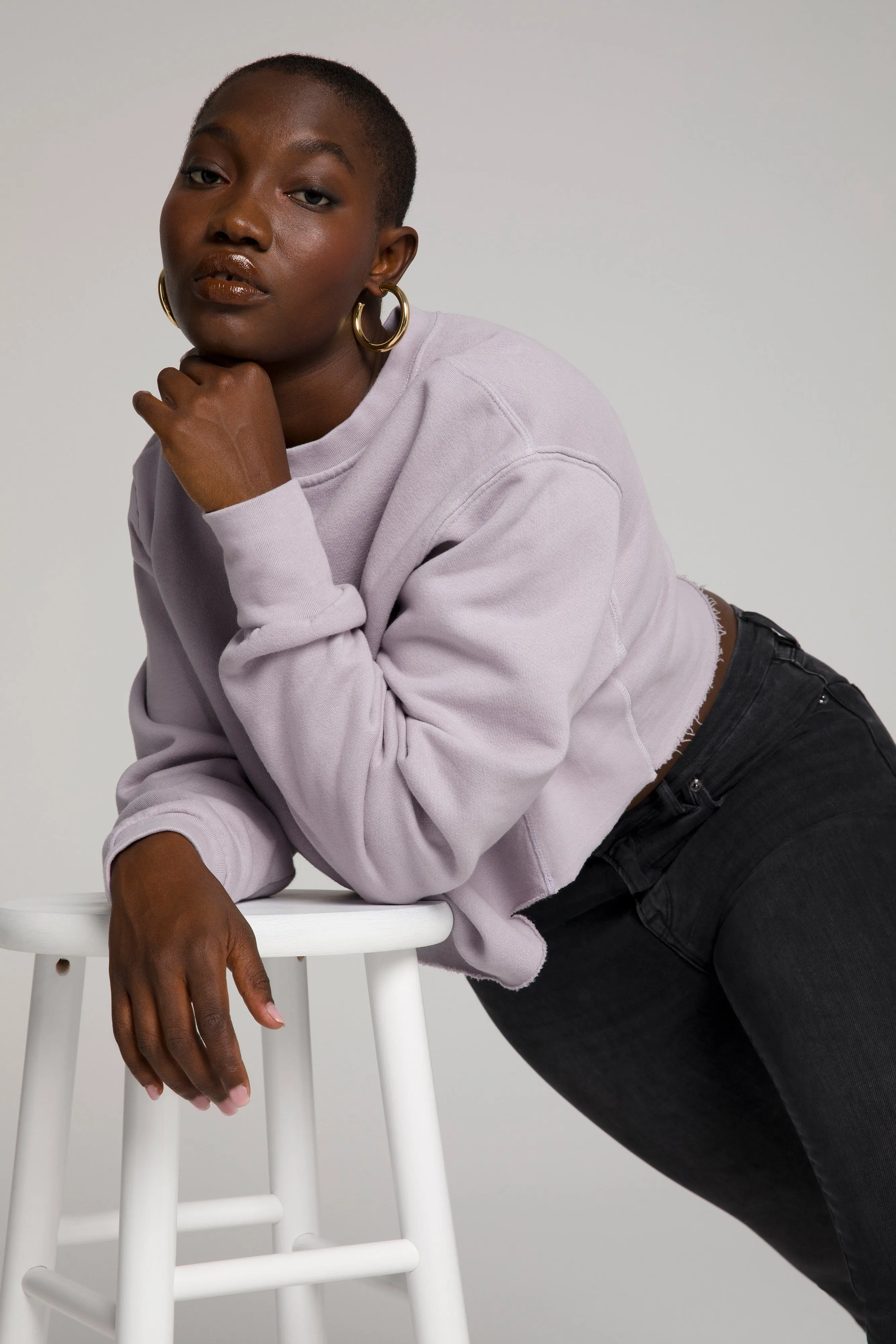 CROPPED & COOL SWEATSHIRT | LILAC001