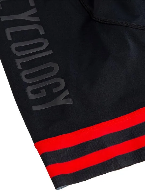 Cycology Men's Logo Bib Shorts Black/Red Stripe