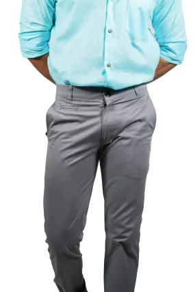 Dark Grey Color Cotton Trouser Pants for Men