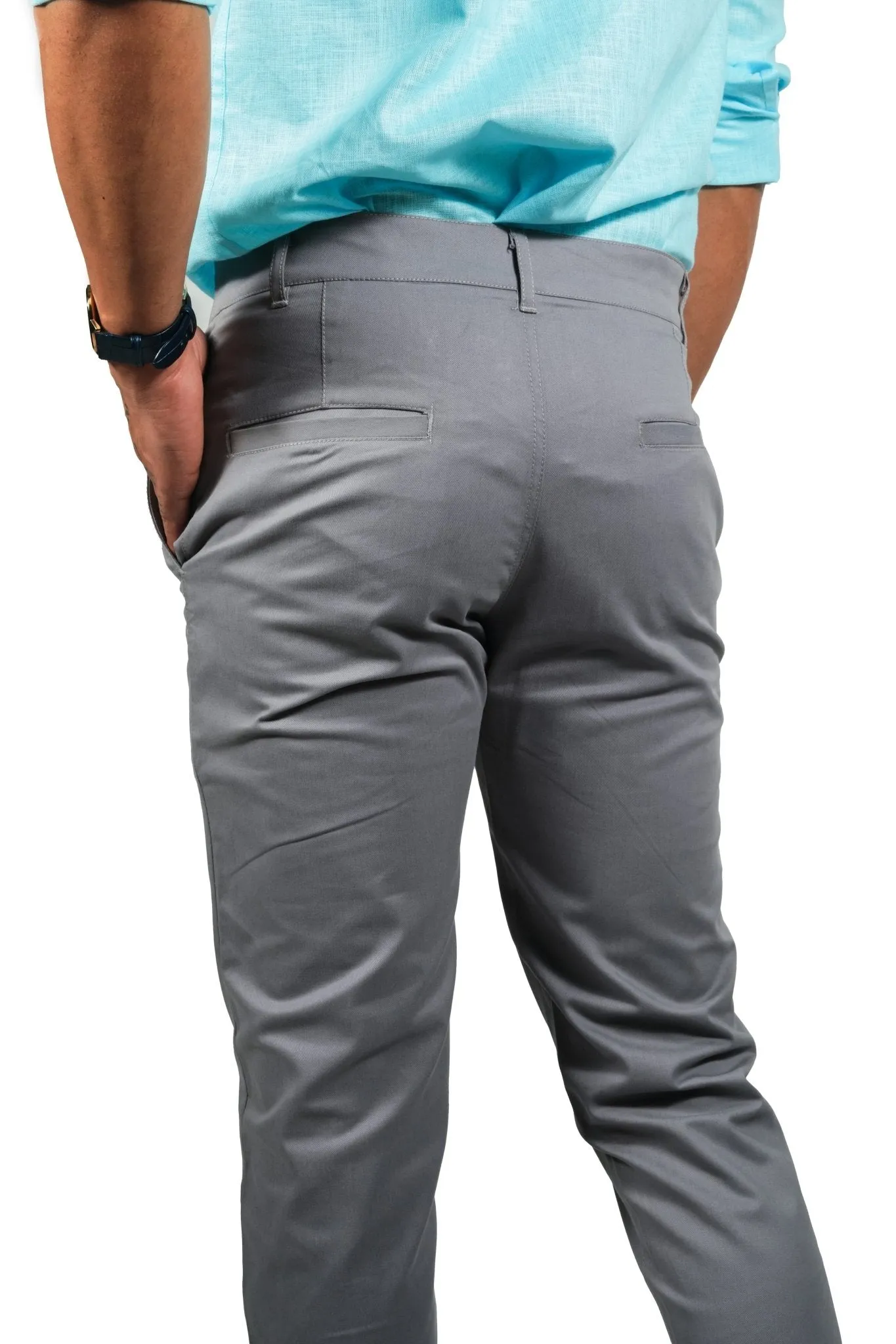 Dark Grey Color Cotton Trouser Pants for Men