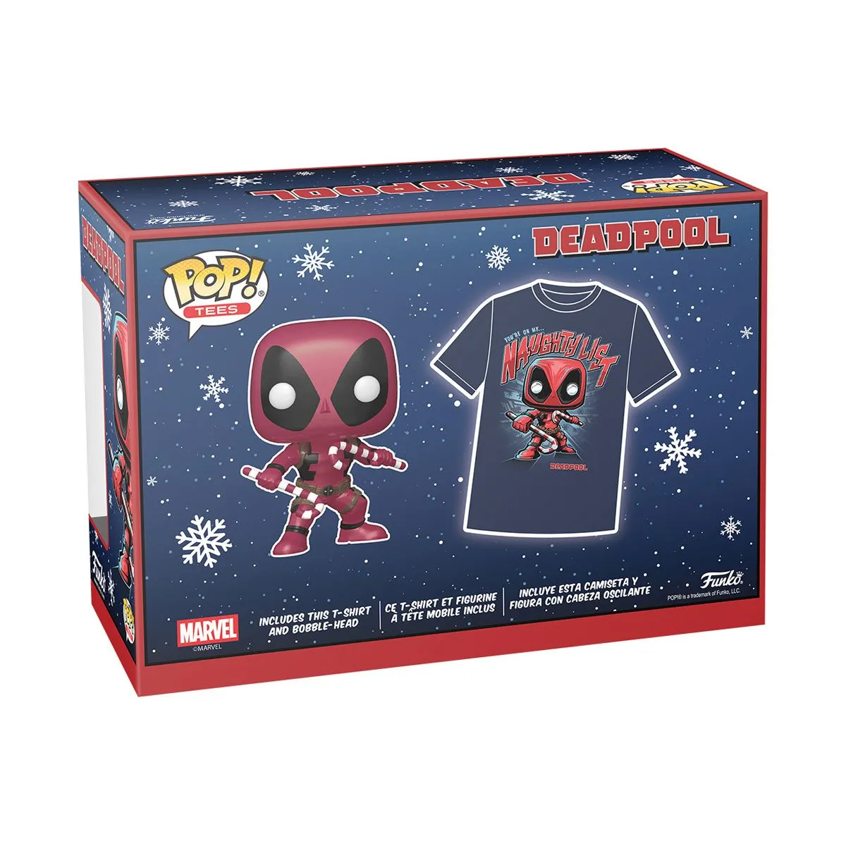 Deadpool Holiday Pop! Vinyl Figure and Adult Pop! T-Shirt 2-Pack