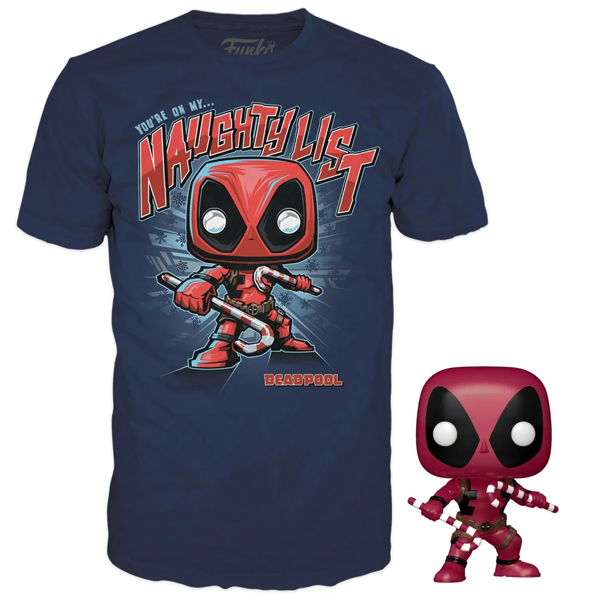 Deadpool Holiday Pop! Vinyl Figure and Adult Pop! T-Shirt 2-Pack