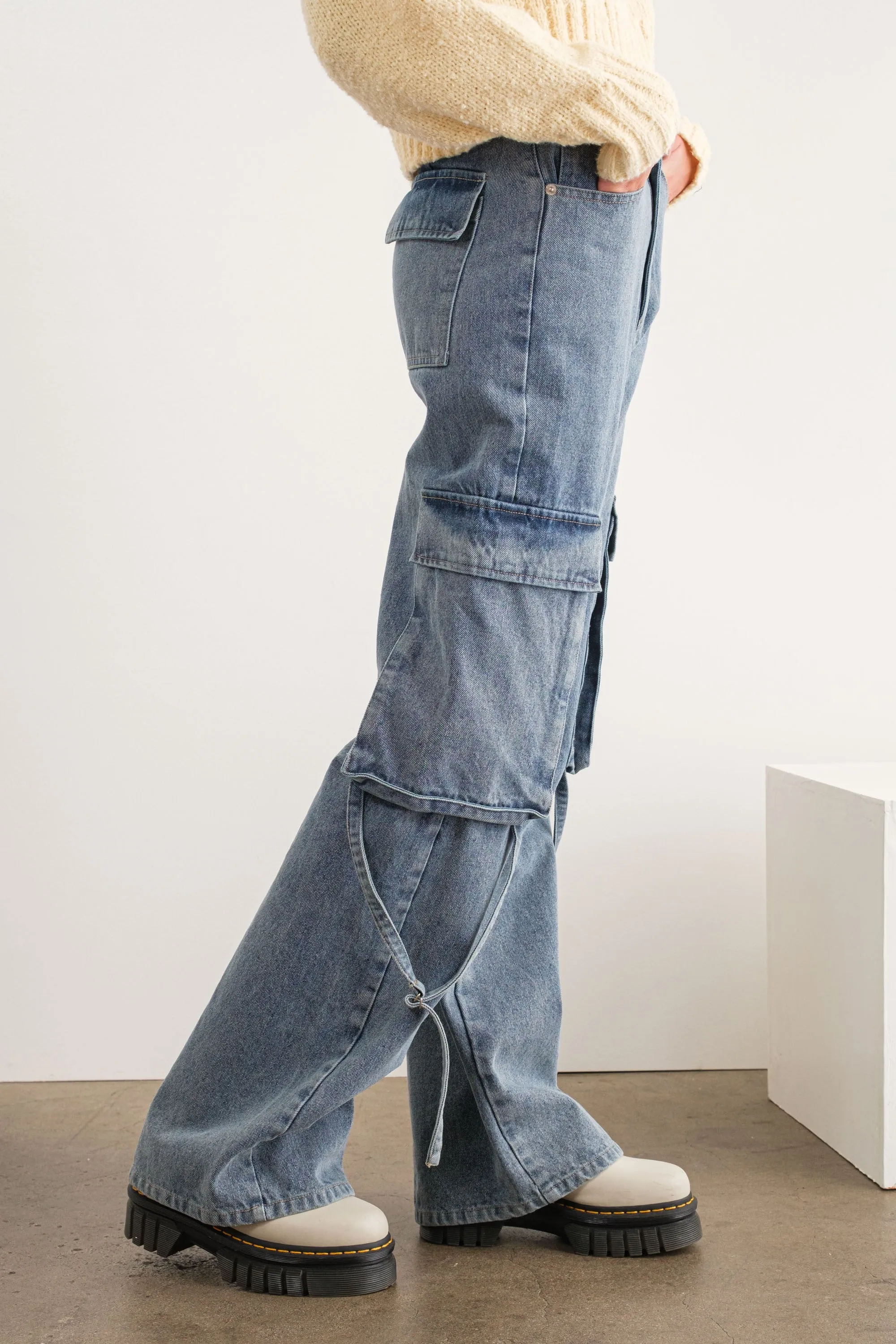 Denim Cargo Pants