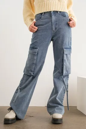 Denim Cargo Pants