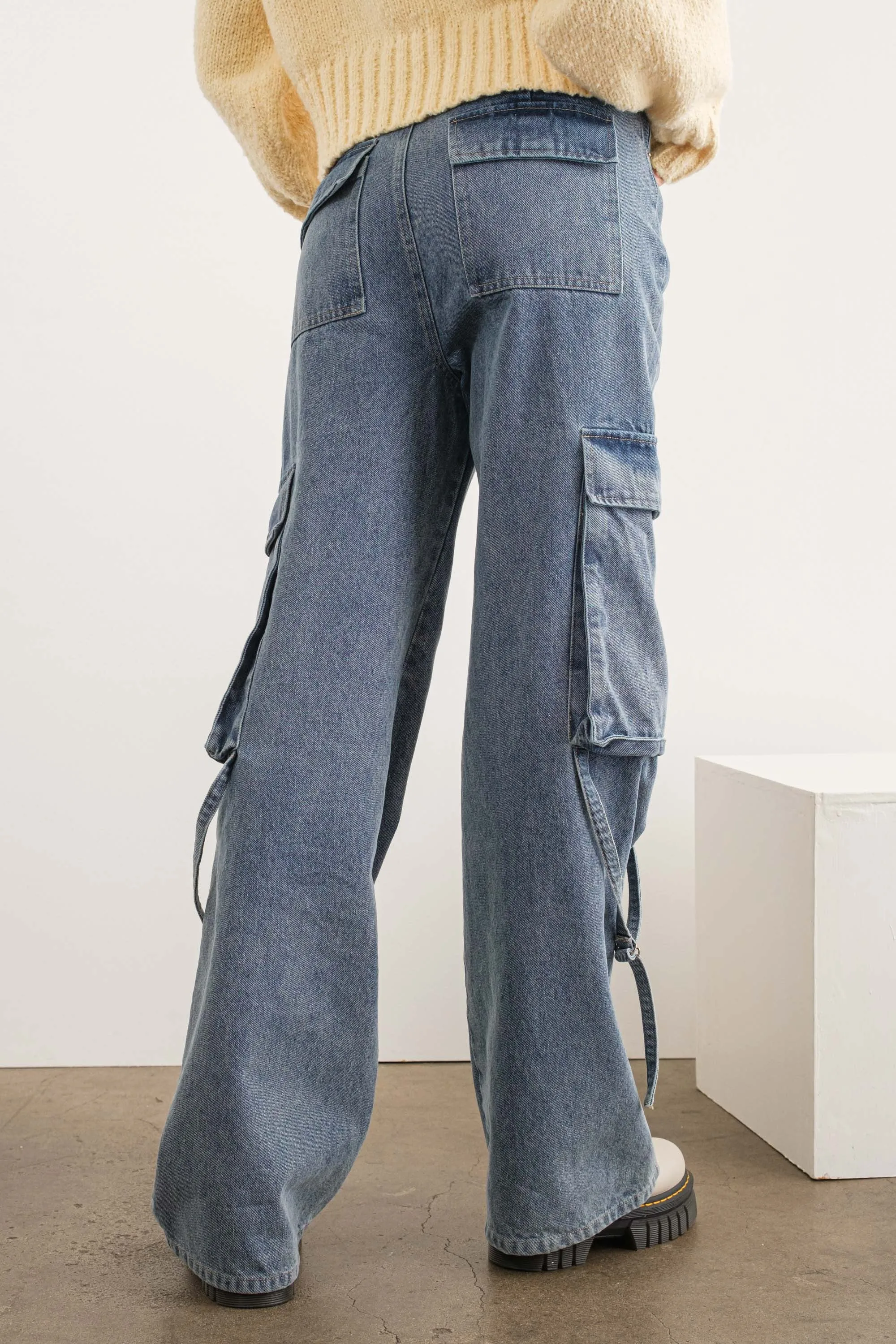 Denim Cargo Pants