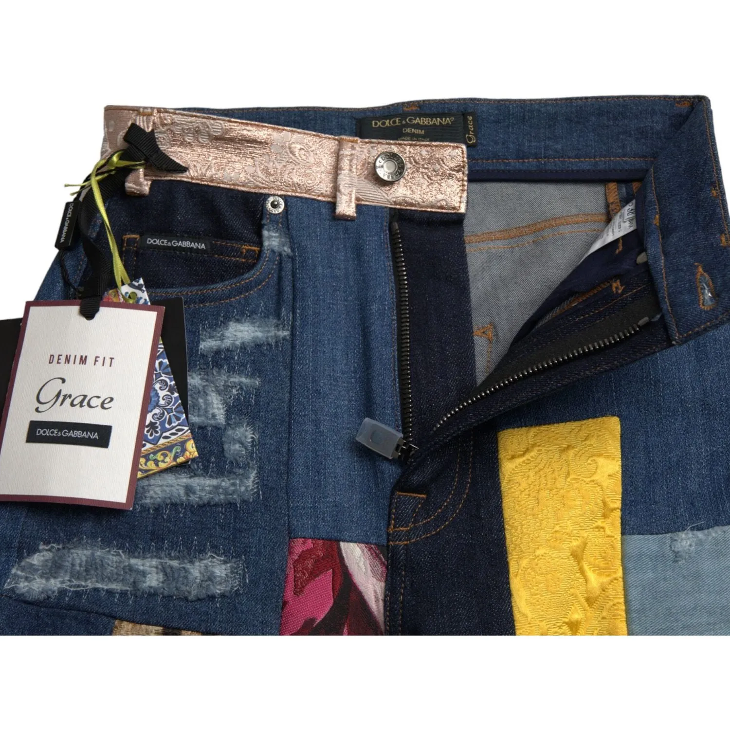 Dolce & Gabbana Vibrant Patchwork Skinny Jeans