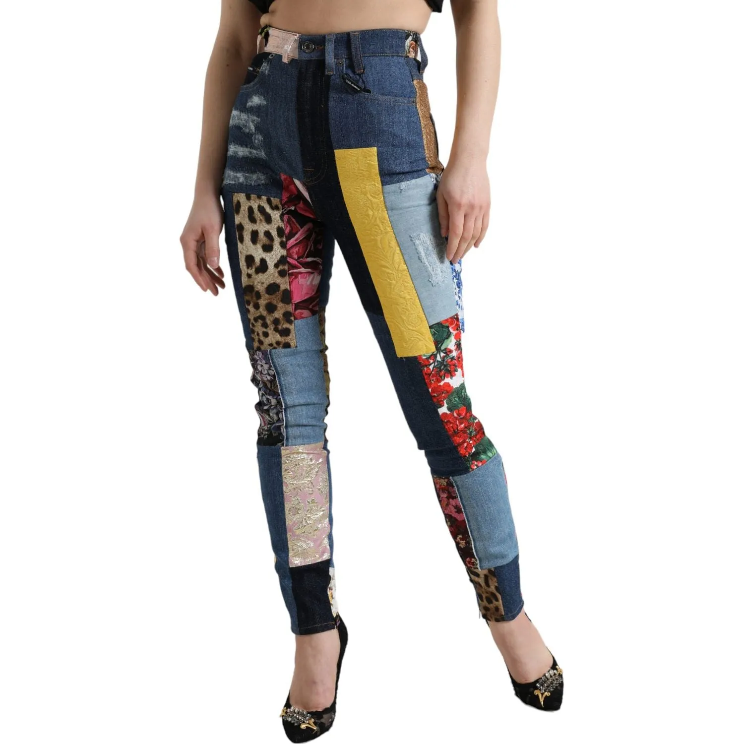 Dolce & Gabbana Vibrant Patchwork Skinny Jeans