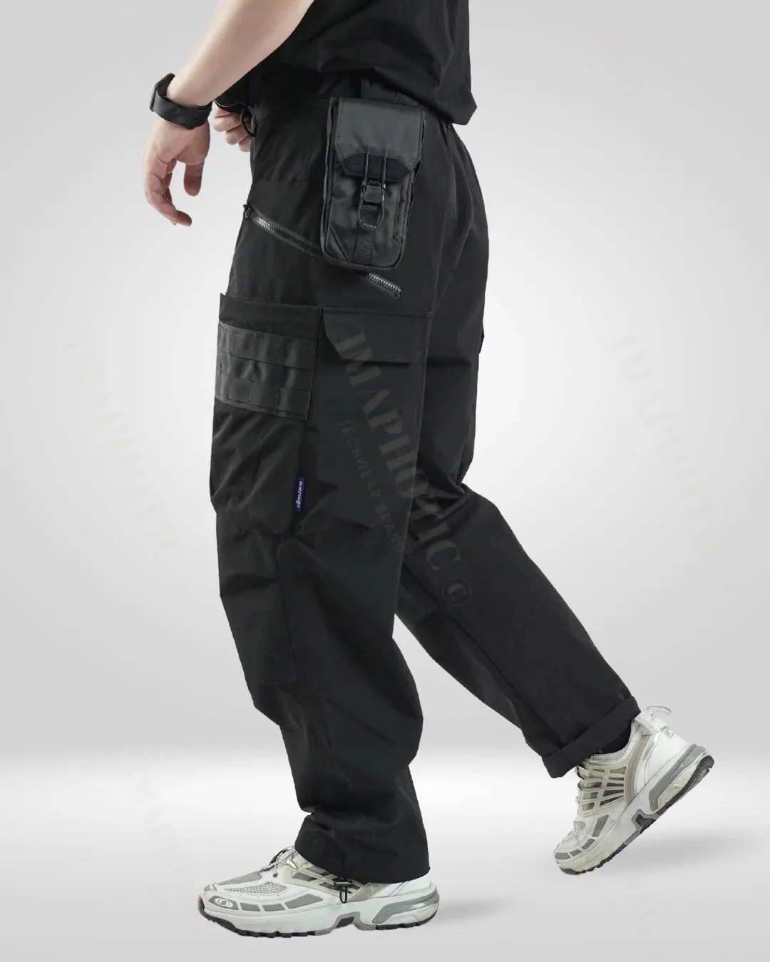 Durable & Functional Nylon-Spandex MOLLE Loose Cargo Pants for Men