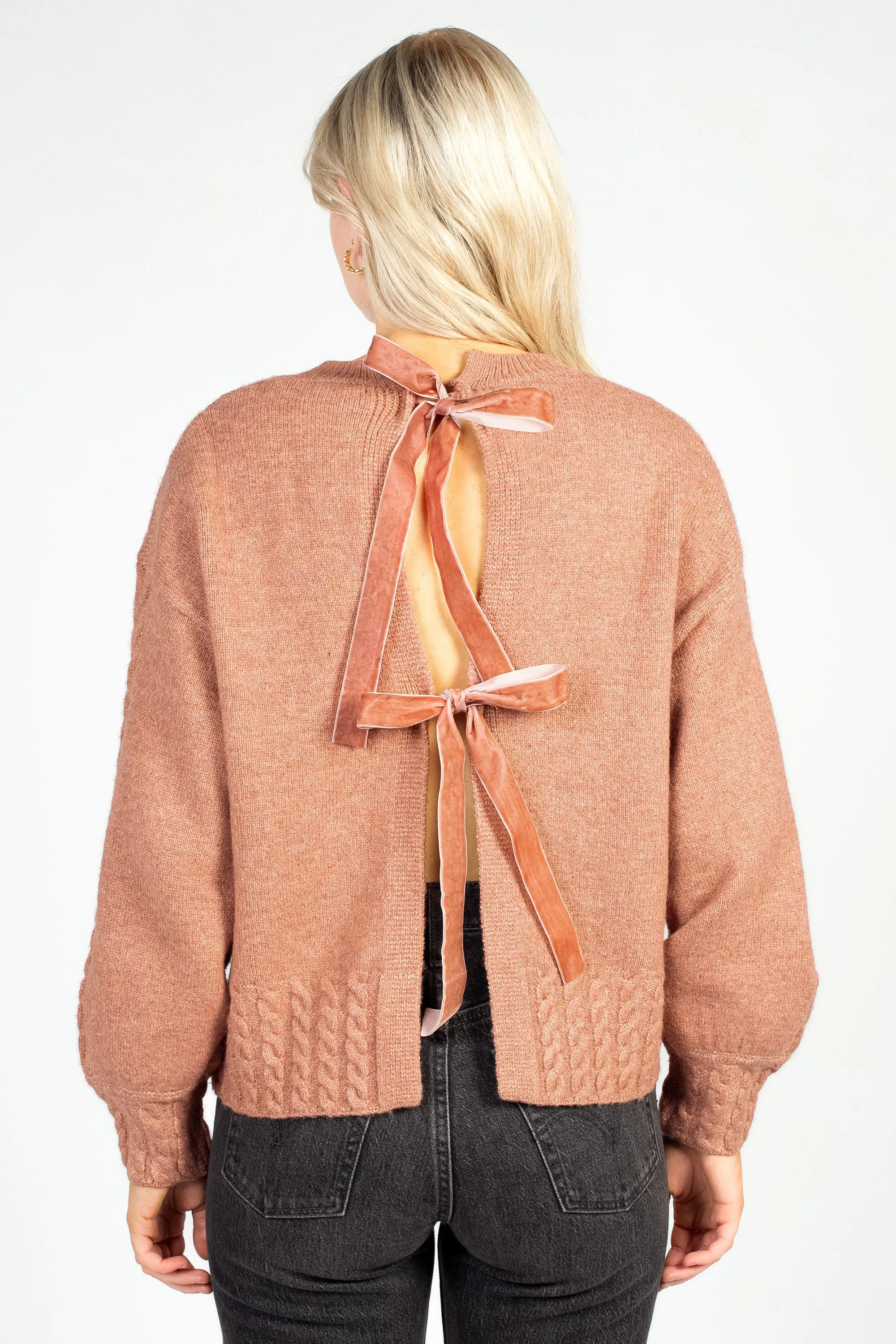 Edith Open Bow Back Knit Sweater