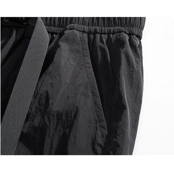 Elasticity Drawstring Hem Bellows Pocket Loose Fit Cargo Pants