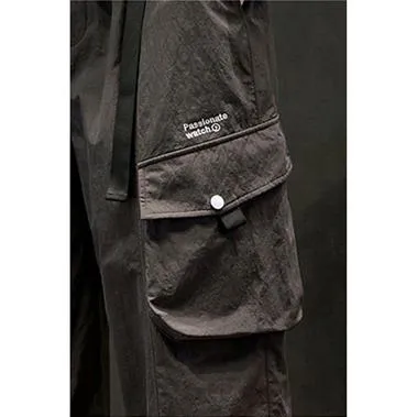 Elasticity Drawstring Hem Bellows Pocket Loose Fit Cargo Pants