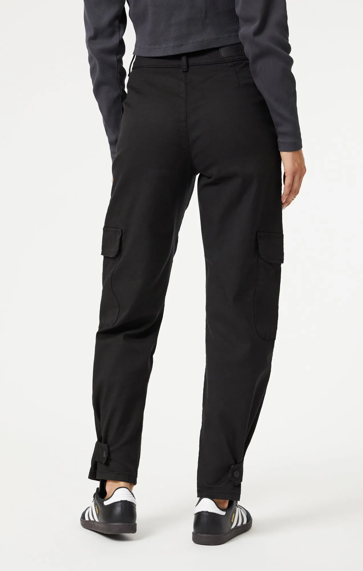 ELSIE CARGO PANTS IN BLACK LUXE TWILL