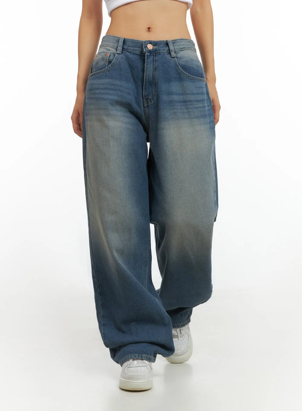 Evelyn Washed Baggy Jeans (Blue) IS402