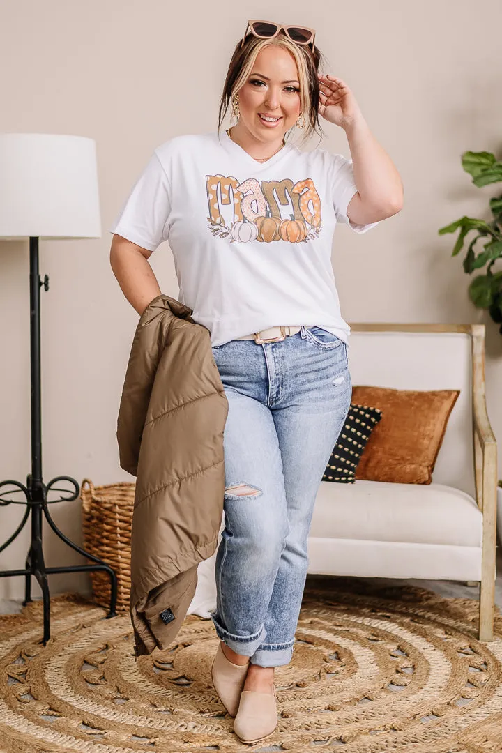 Fall Mama V Neck Graphic Tee