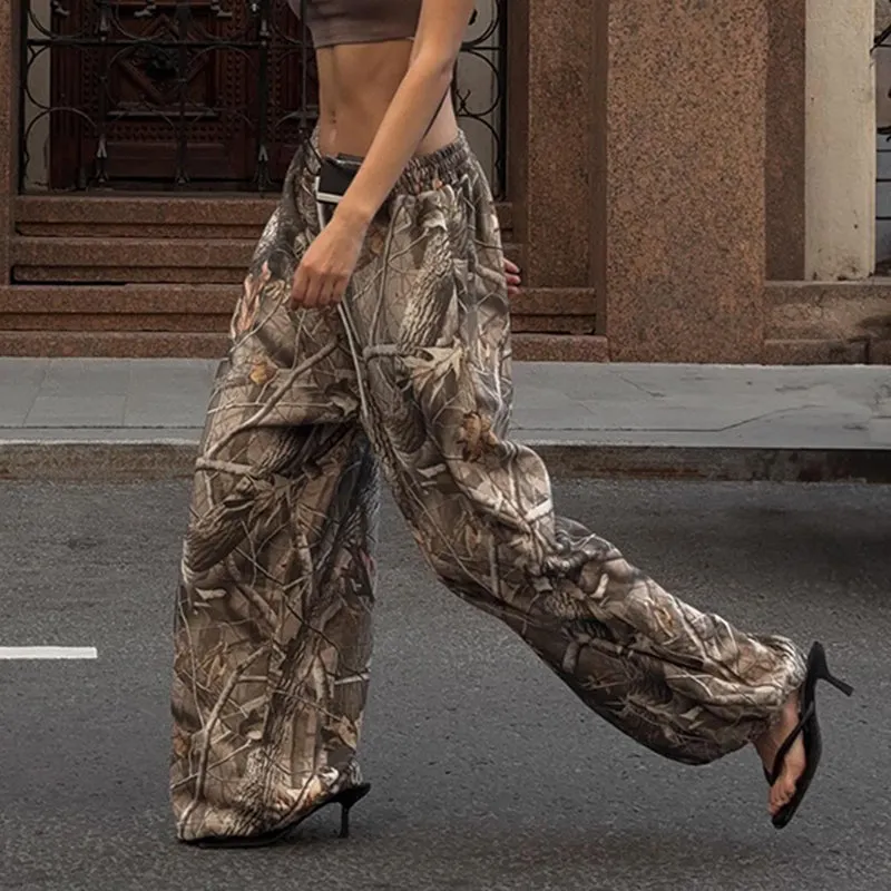 Fashionkova Baker Camo Print Wide-Leg Pants