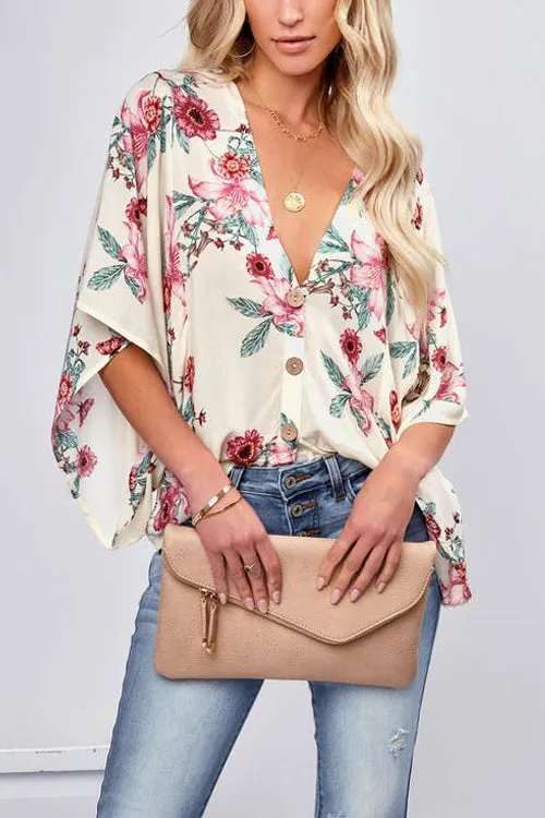 Feeling Groovy Floral Button Down Top