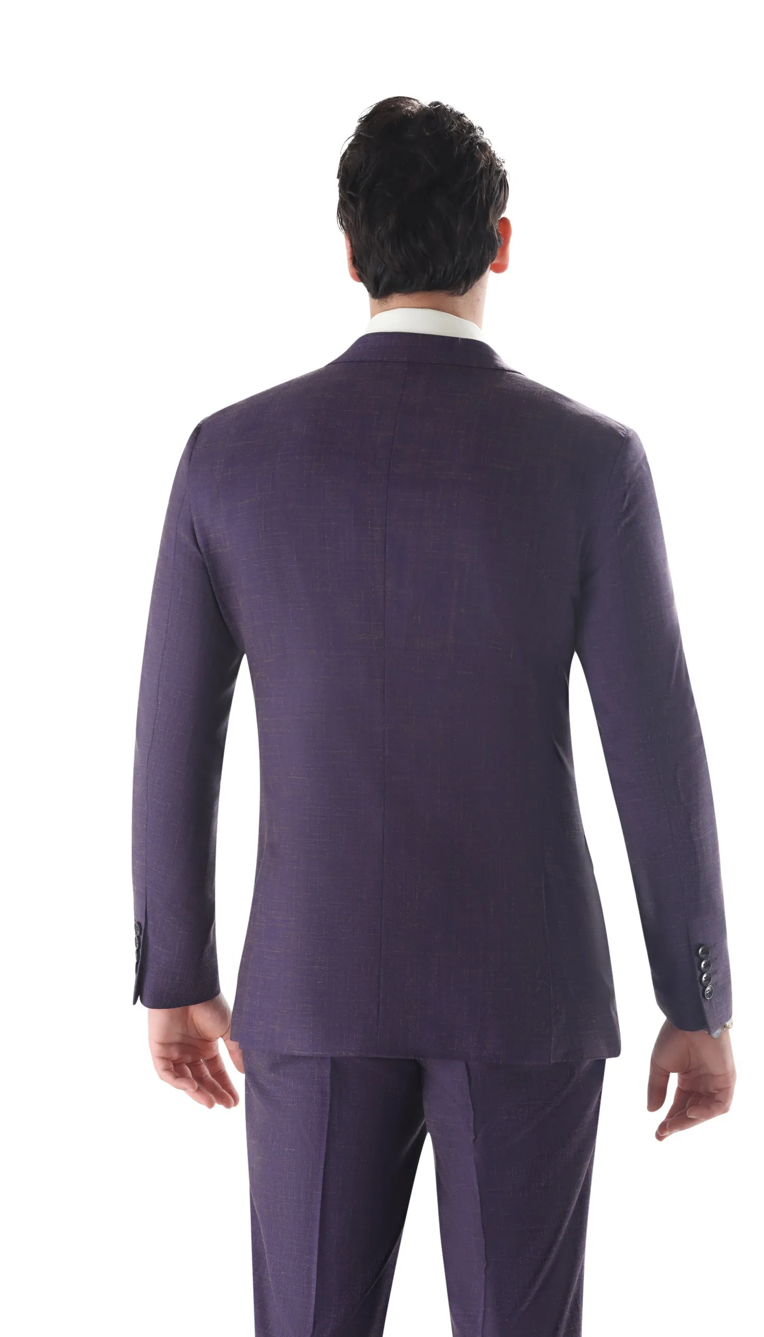 Ferrecci Mens 2 Button Slim Fit Egg Plant Purple Suit