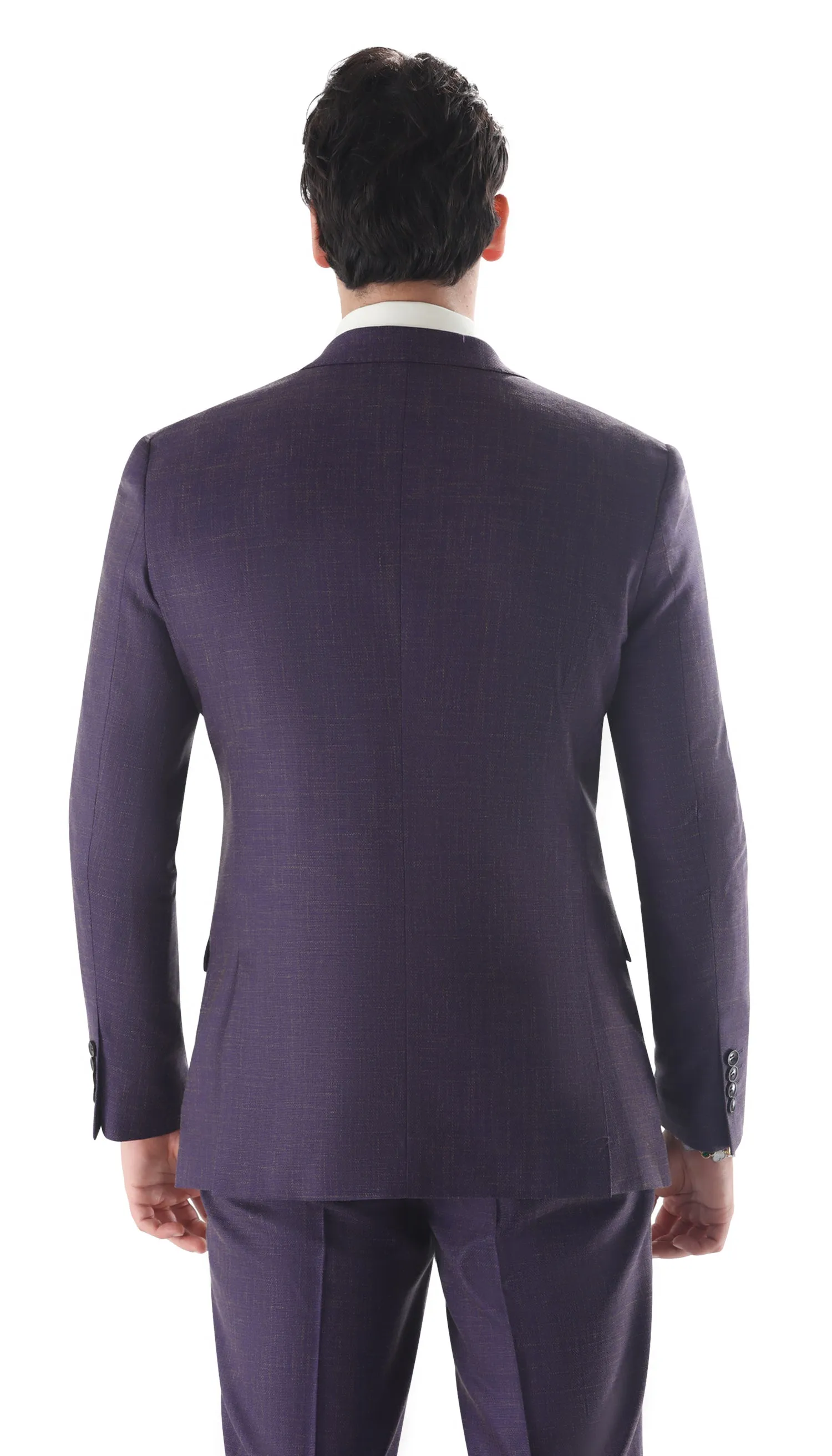 Ferrecci Mens 2 Button Slim Fit Egg Plant Purple Suit