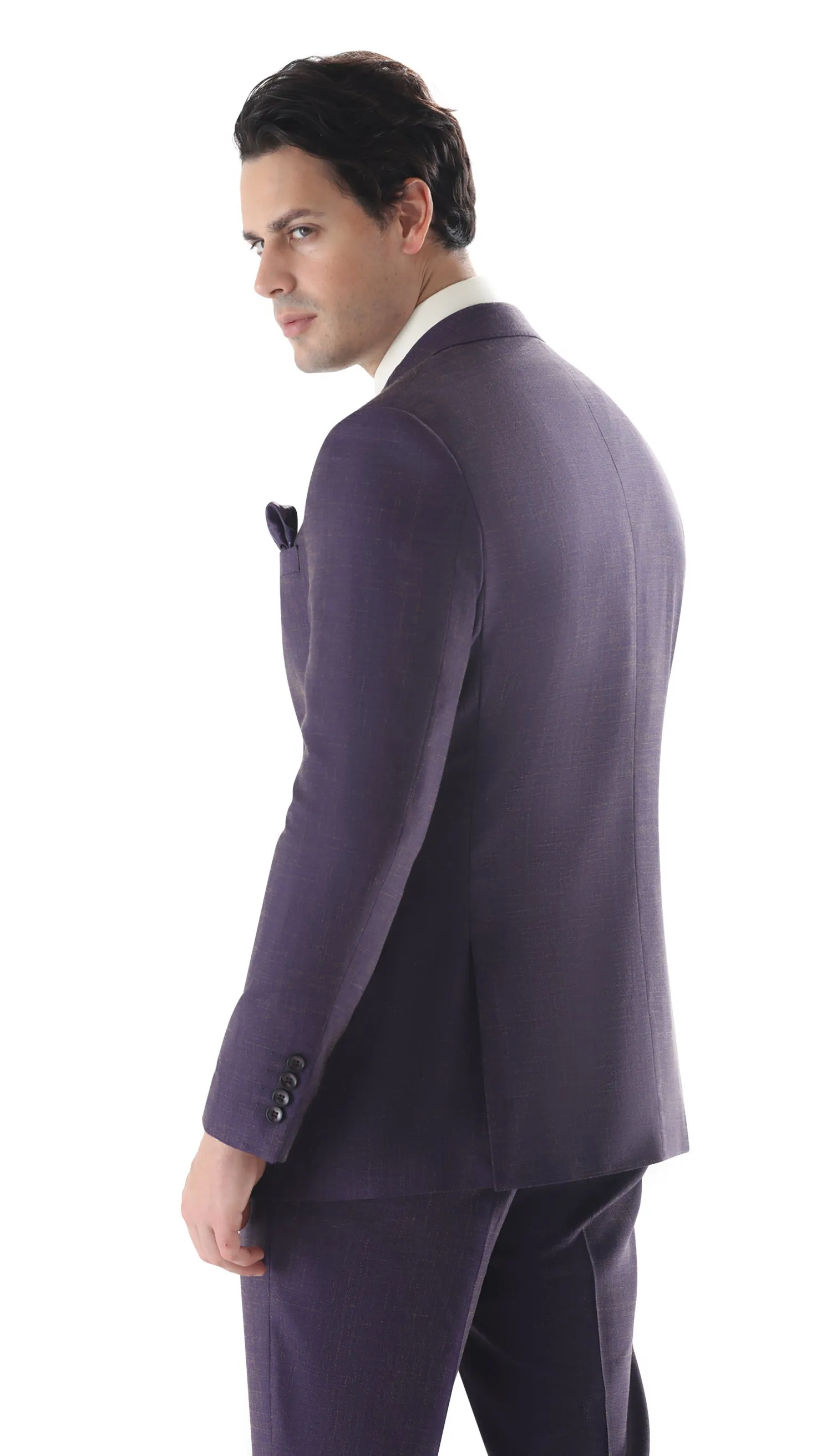 Ferrecci Mens 2 Button Slim Fit Egg Plant Purple Suit