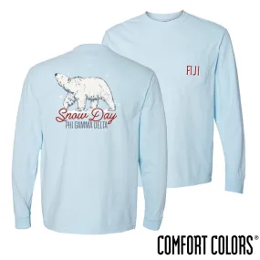 FIJI Comfort Colors Snow Day Long Sleeve Pocket Tee