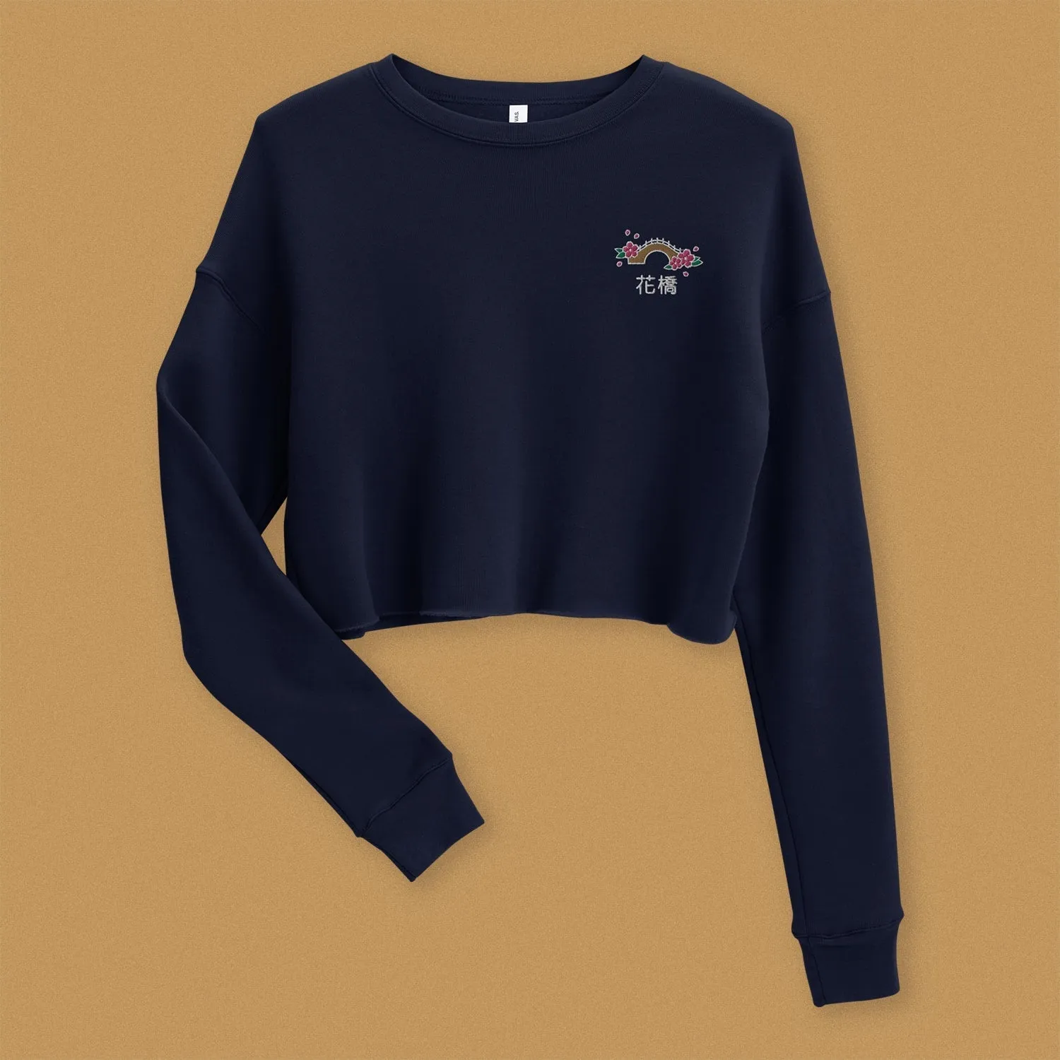 Flower Bridge Embroidered Crop Sweatshirt