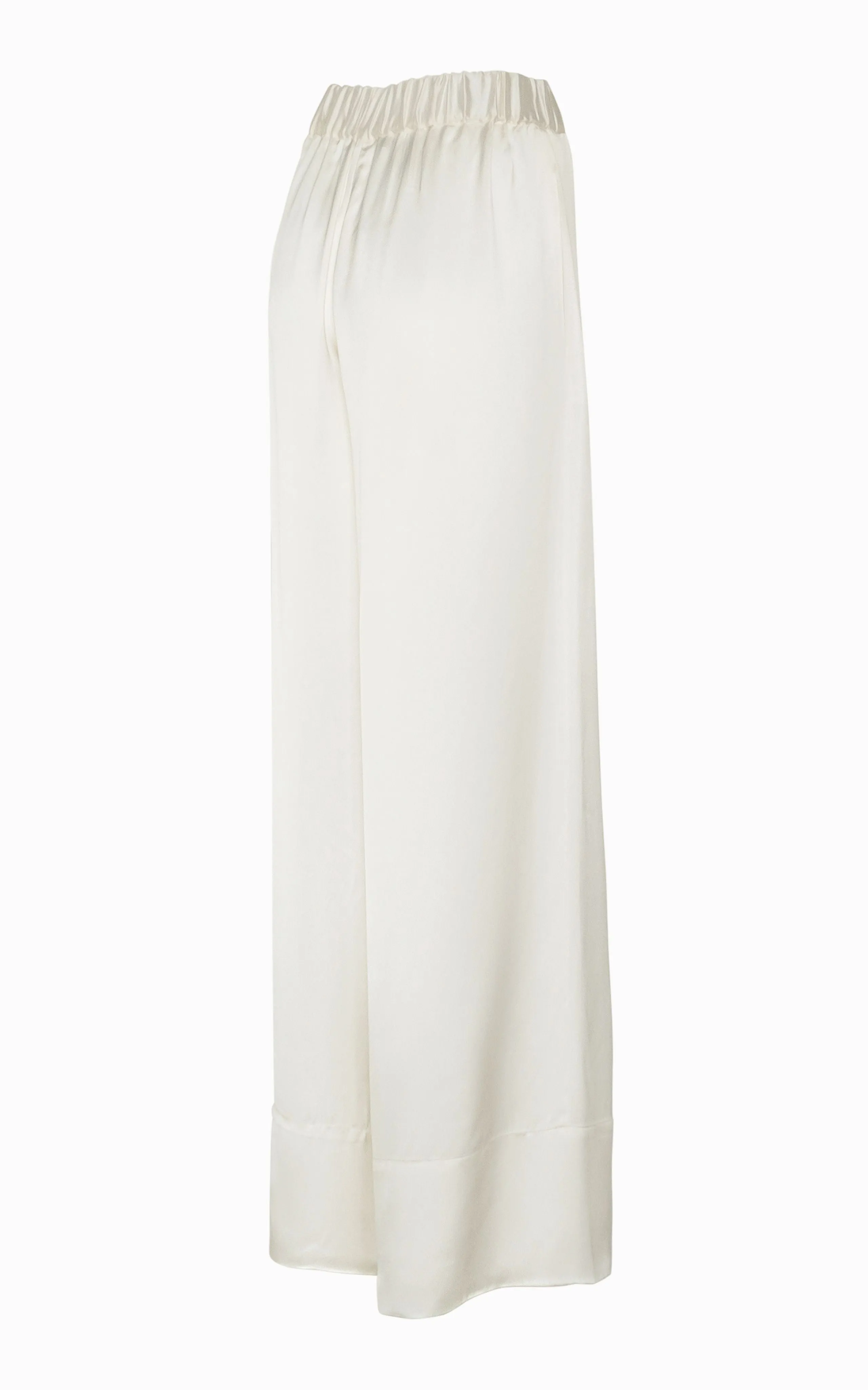 Fluid Palazzo Pant | Ivory Silk