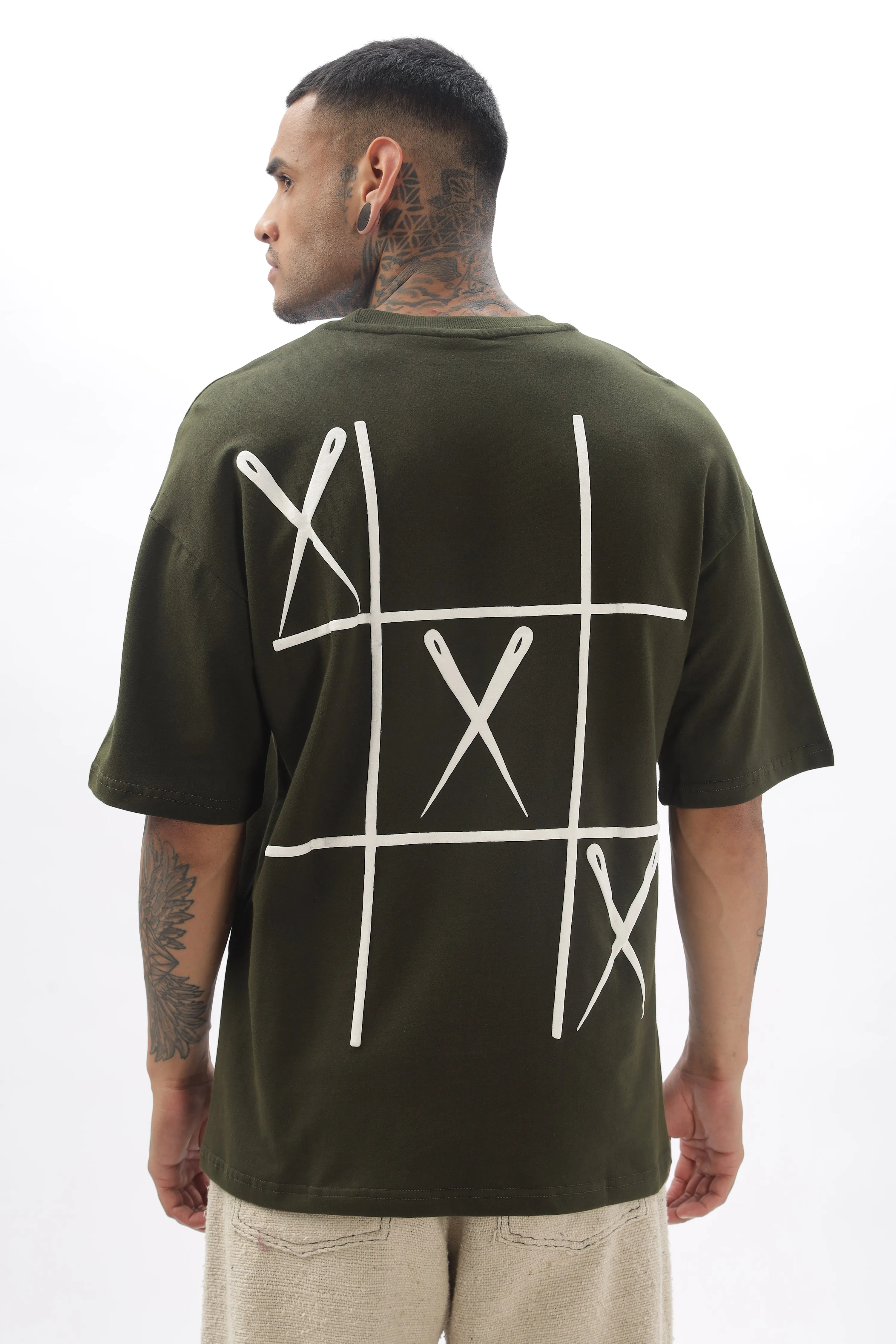 GameOn XO Olive Green Dropshoulder Tshirt