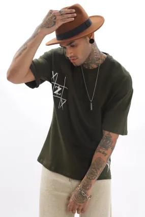 GameOn XO Olive Green Dropshoulder Tshirt